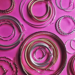 5 sets of hoop earrings for $15